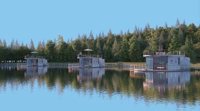 Nova Marina. Домики на воде с панорамными фасадами.