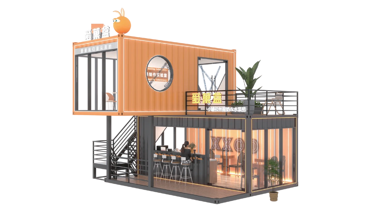 Vento Duplex. Двухуровневый контейнерный комплекс с наружной лестницей.