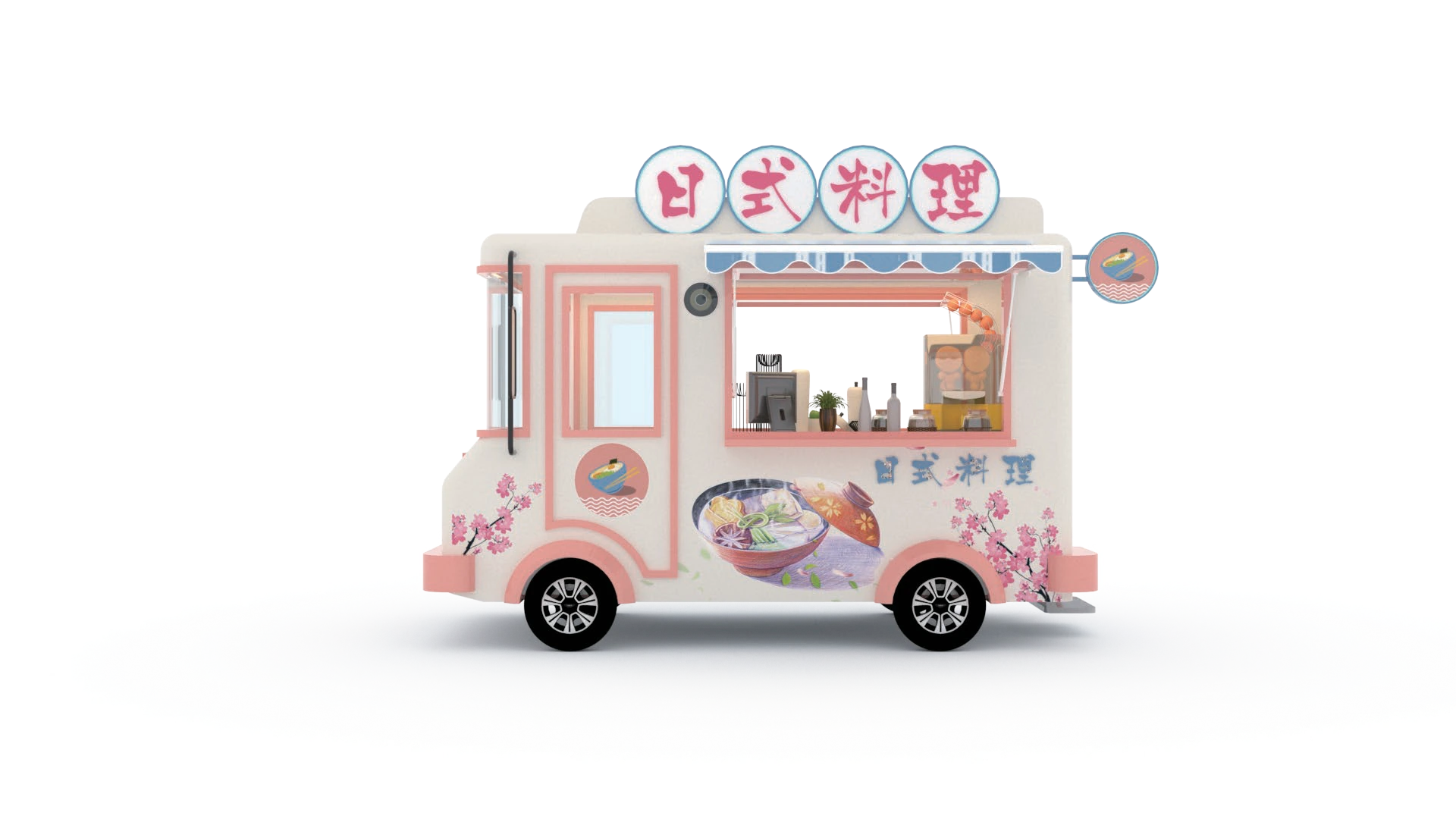 Vento Sakura. Компактный фуд-трак с боковым окном выдачи.